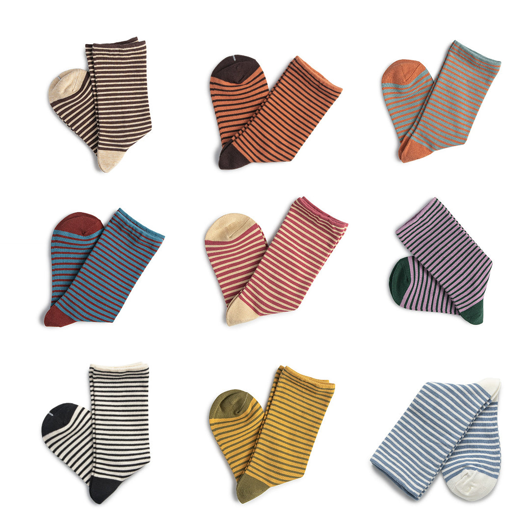 Stripes socks are a classic ladies' socks staple.