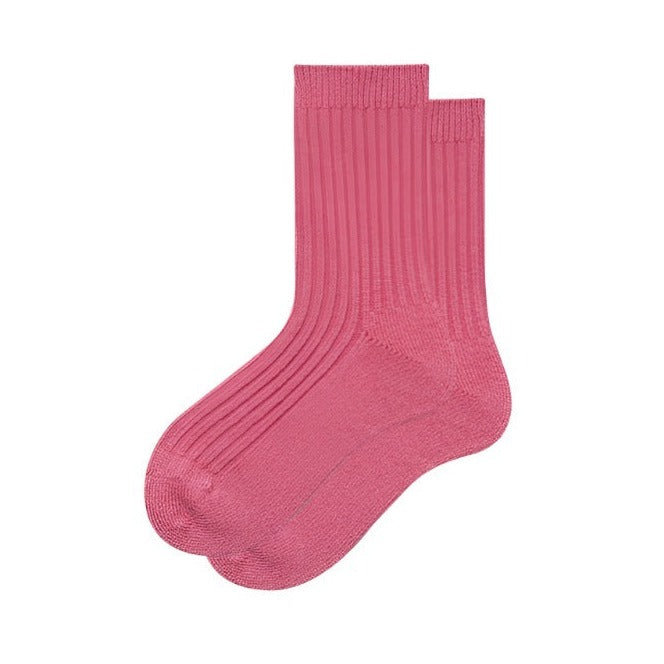 Enhance your child's outfit with these cute and vibrant berry pink wool blend socks, perfect for adding a playful touch to any girl's wardrobe.