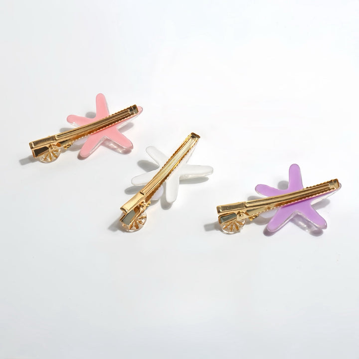 The back side of the starfish hair clips