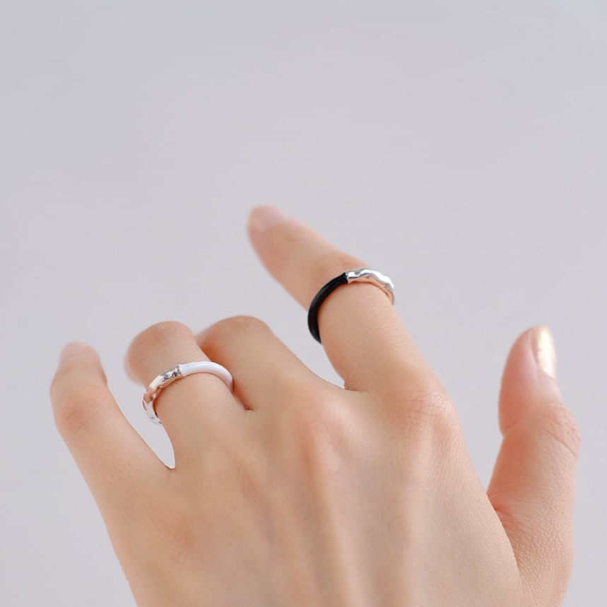 Crafted with an open-back design and textured surface, these rings are both durable and stylish.