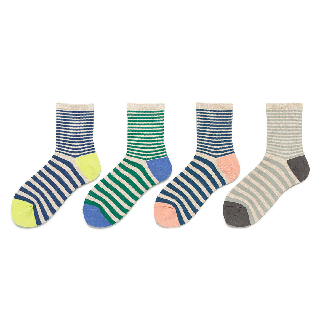 Lightweight ladies' patterned socks in 4 vibrant color combinations