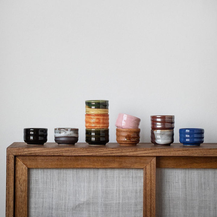 Each cup in this premium collection embodies the handcrafted artistry of Japanese ceramics.