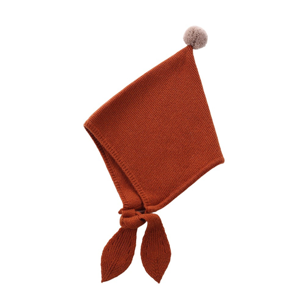 Cashmere hat for kids in deep red color, soft and warm.