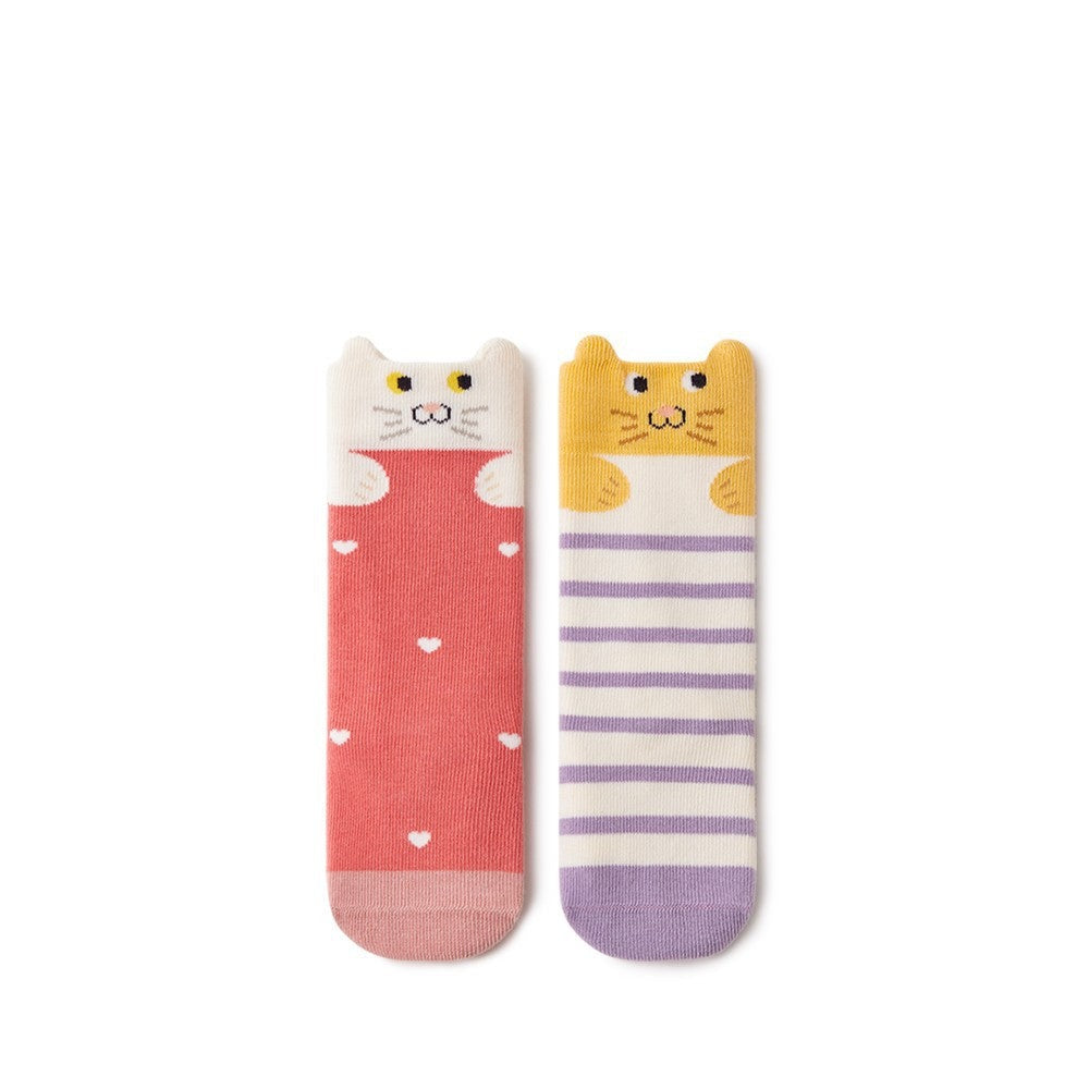 These Purrfect Pals socks are not just accessories but a fun and functional part of your child's wardrobe, providing comfort and style for everyday wear.