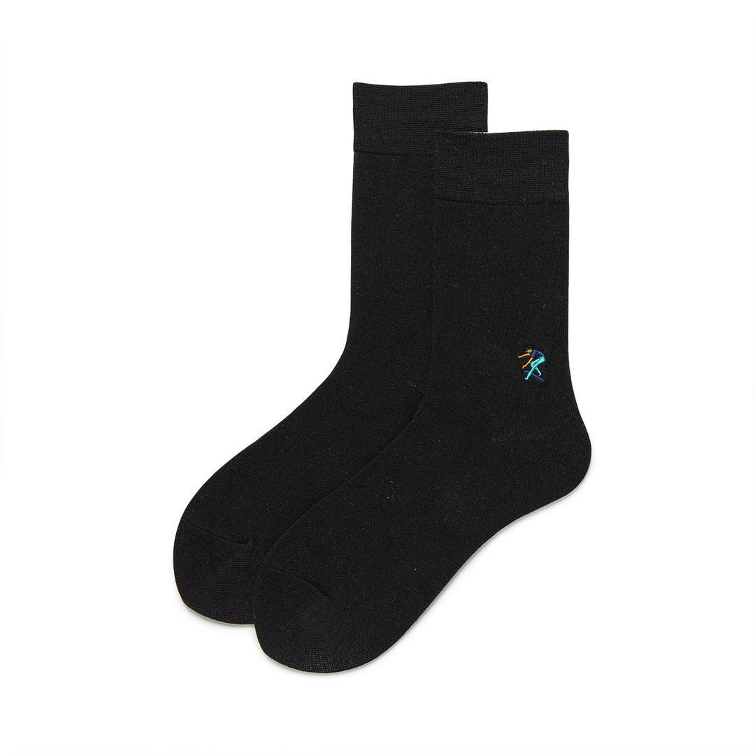 Men's socks in black with skater embroidery