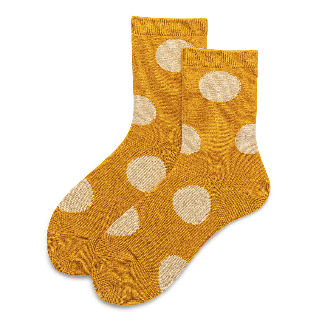 Yellow polka dot socks for women