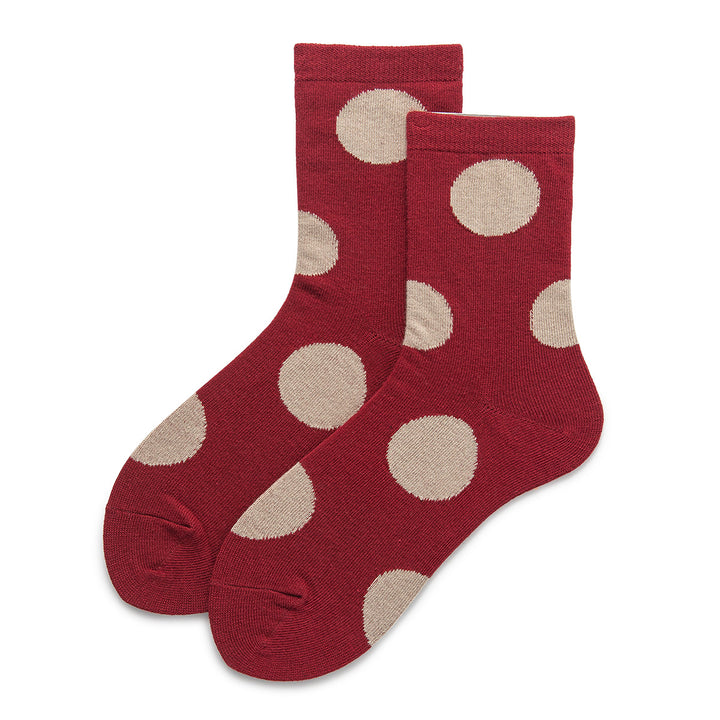 Women’s socks in red with polka dots